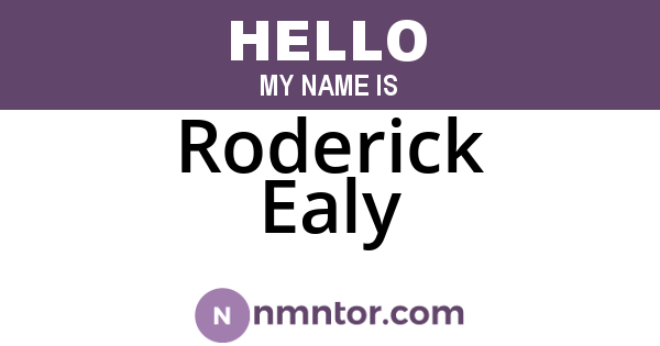 Roderick Ealy
