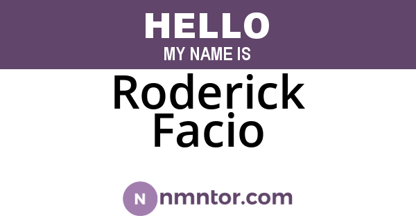 Roderick Facio