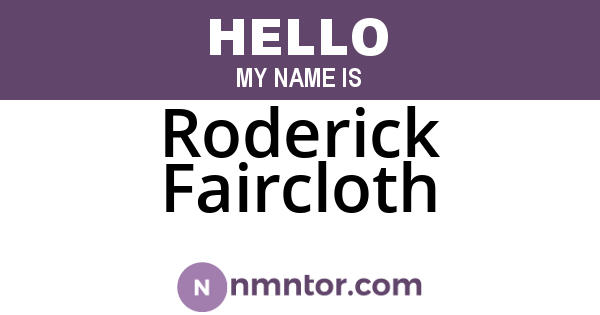Roderick Faircloth