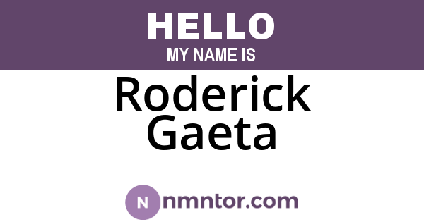 Roderick Gaeta