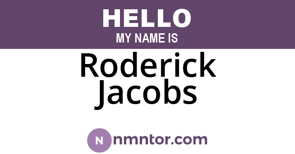 Roderick Jacobs