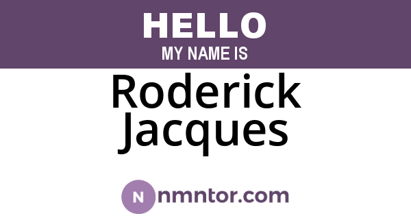 Roderick Jacques