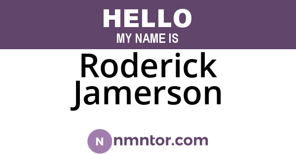 Roderick Jamerson