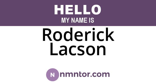 Roderick Lacson