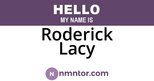 Roderick Lacy