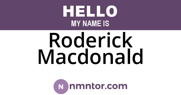 Roderick Macdonald