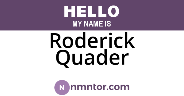 Roderick Quader