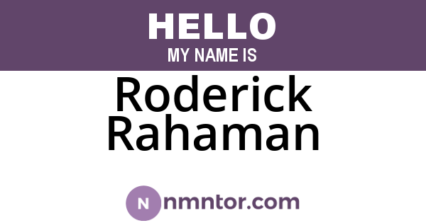 Roderick Rahaman