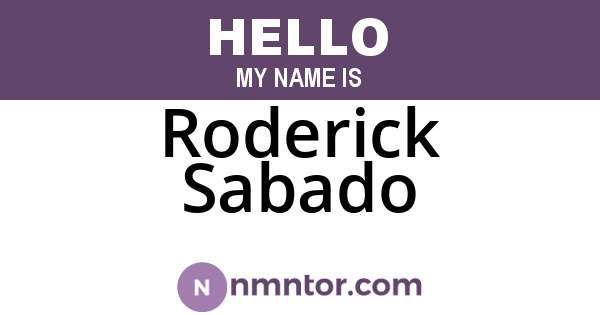 Roderick Sabado