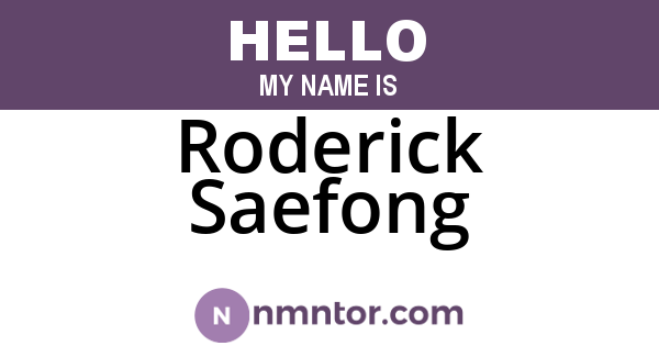 Roderick Saefong