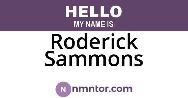 Roderick Sammons