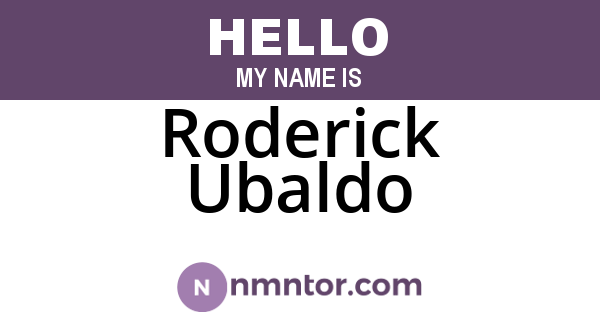 Roderick Ubaldo