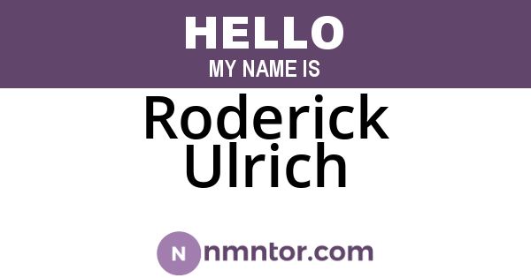 Roderick Ulrich