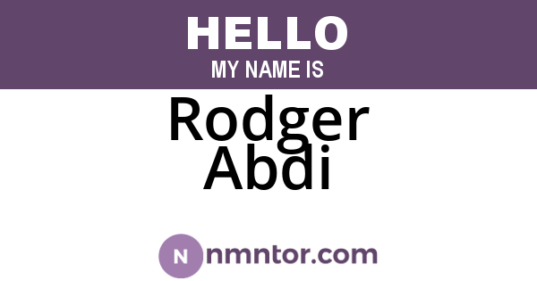Rodger Abdi
