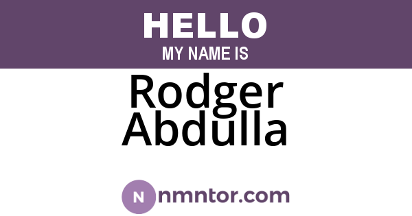 Rodger Abdulla