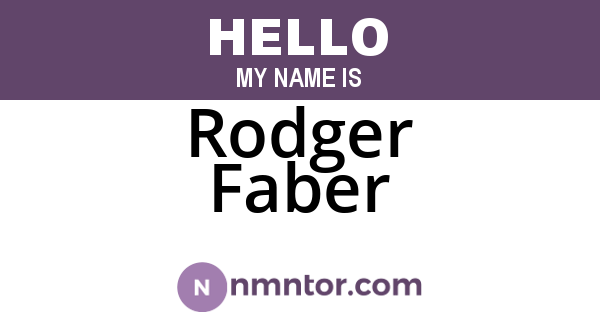 Rodger Faber