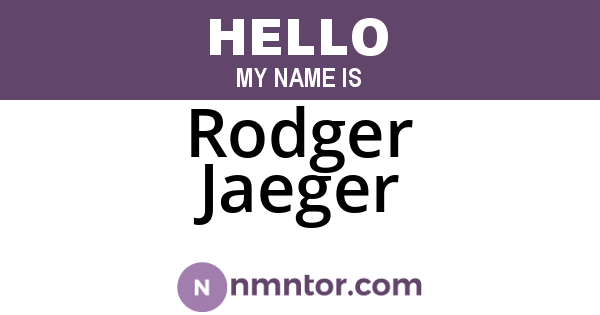 Rodger Jaeger