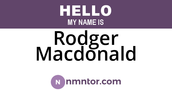 Rodger Macdonald