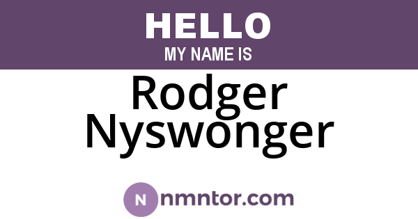 Rodger Nyswonger