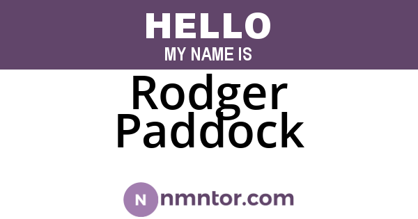 Rodger Paddock