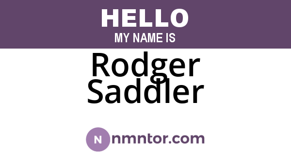 Rodger Saddler