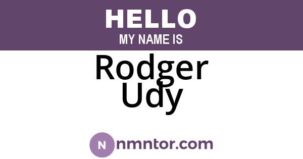 Rodger Udy