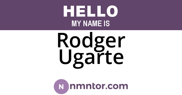 Rodger Ugarte