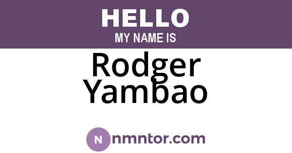 Rodger Yambao