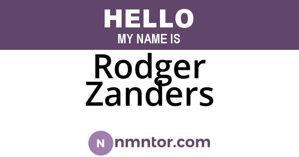 Rodger Zanders