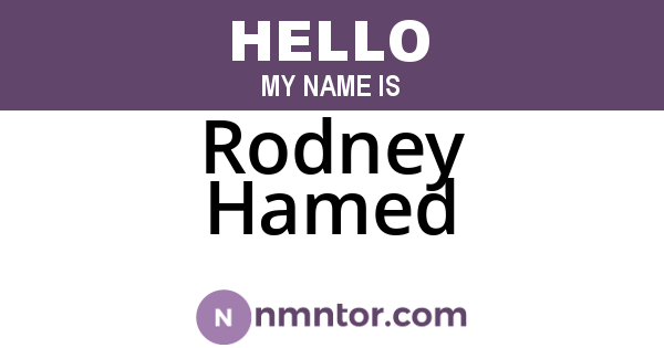 Rodney Hamed