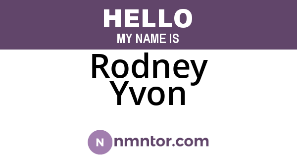 Rodney Yvon
