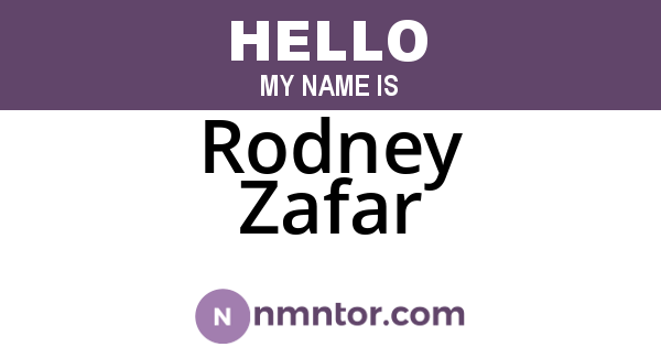 Rodney Zafar