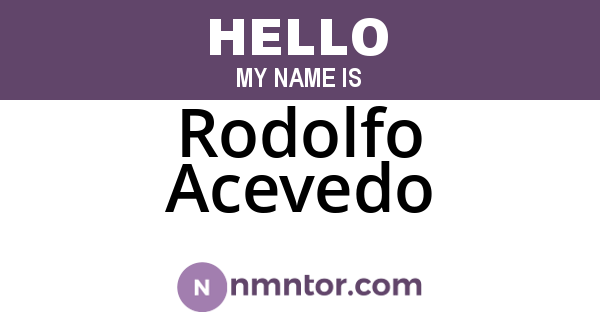 Rodolfo Acevedo