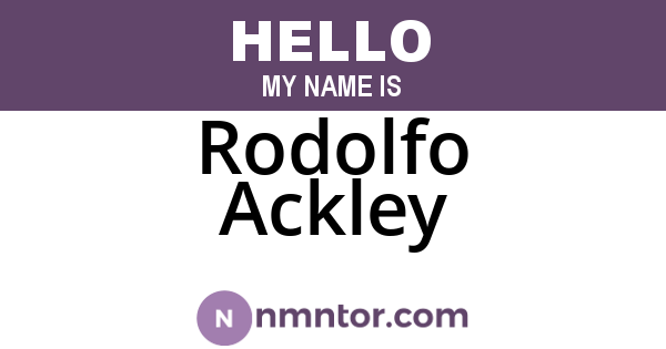 Rodolfo Ackley