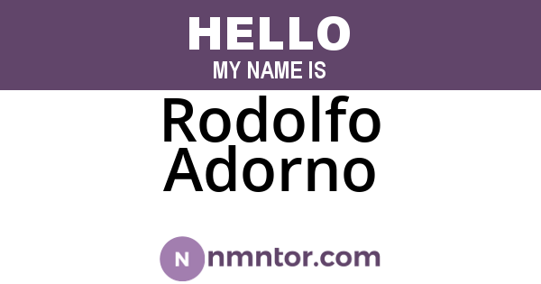 Rodolfo Adorno