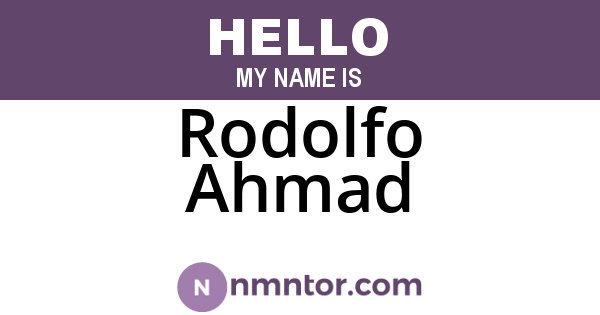 Rodolfo Ahmad
