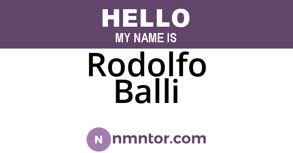 Rodolfo Balli