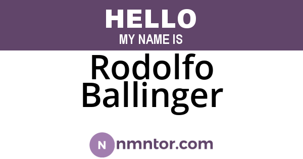 Rodolfo Ballinger