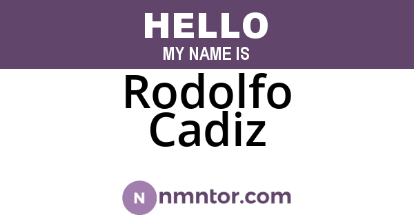 Rodolfo Cadiz