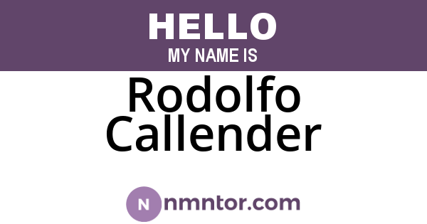 Rodolfo Callender