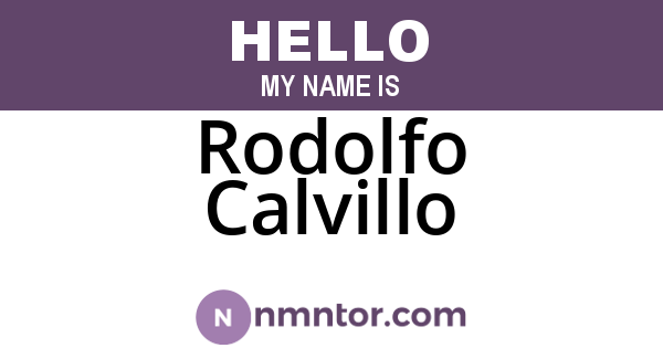 Rodolfo Calvillo