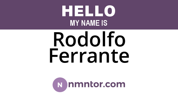 Rodolfo Ferrante