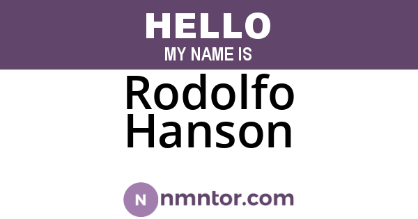 Rodolfo Hanson