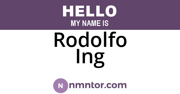 Rodolfo Ing