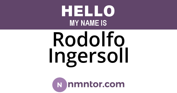 Rodolfo Ingersoll