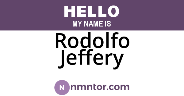 Rodolfo Jeffery