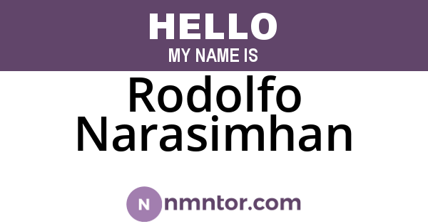 Rodolfo Narasimhan