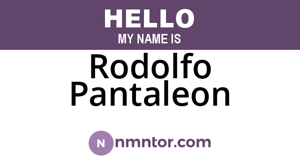Rodolfo Pantaleon
