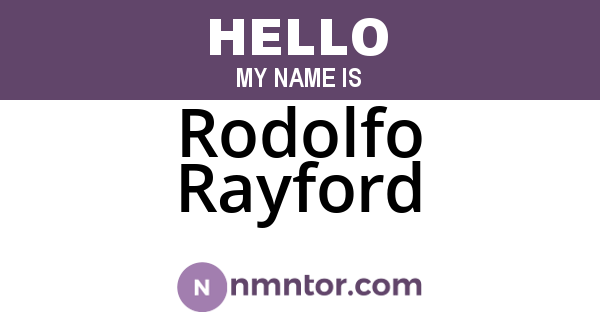 Rodolfo Rayford