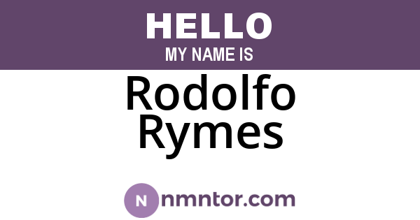 Rodolfo Rymes